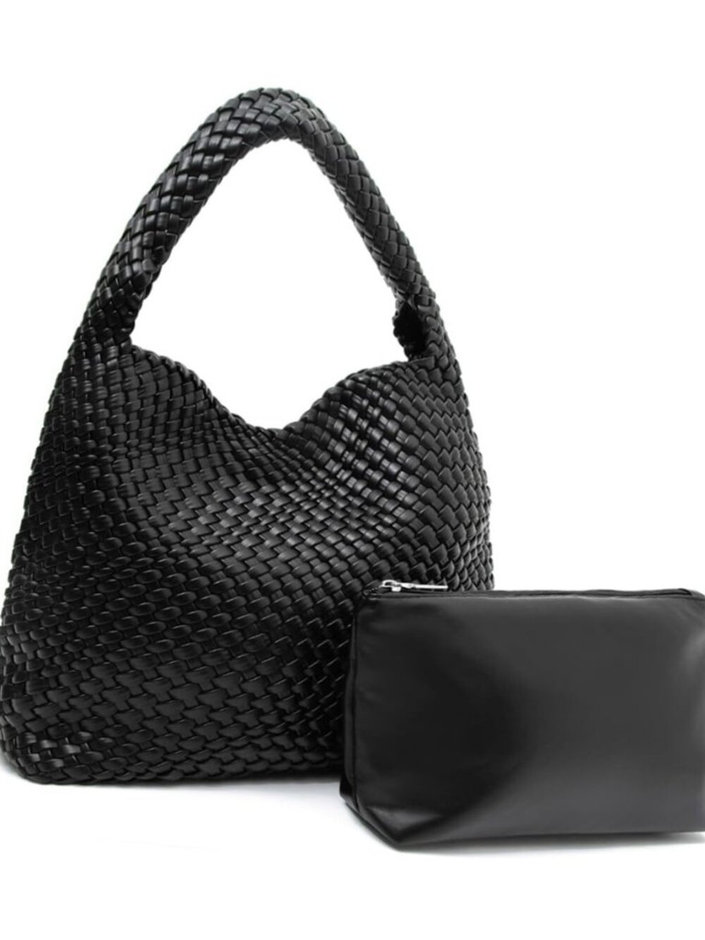 Large Handmade Woven Purse, Top-handle Vegan Leather Woven Tote Bag Travel